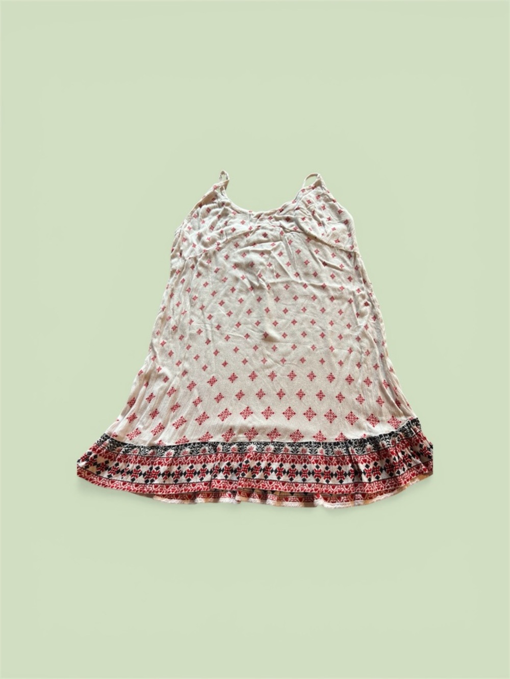 India Boutique White Tank Dress with Red Diamond Print